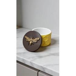 Joyero diseño de panal texturizado, tapa con detalle de abeja en relieve, para los que buscan un regalo único