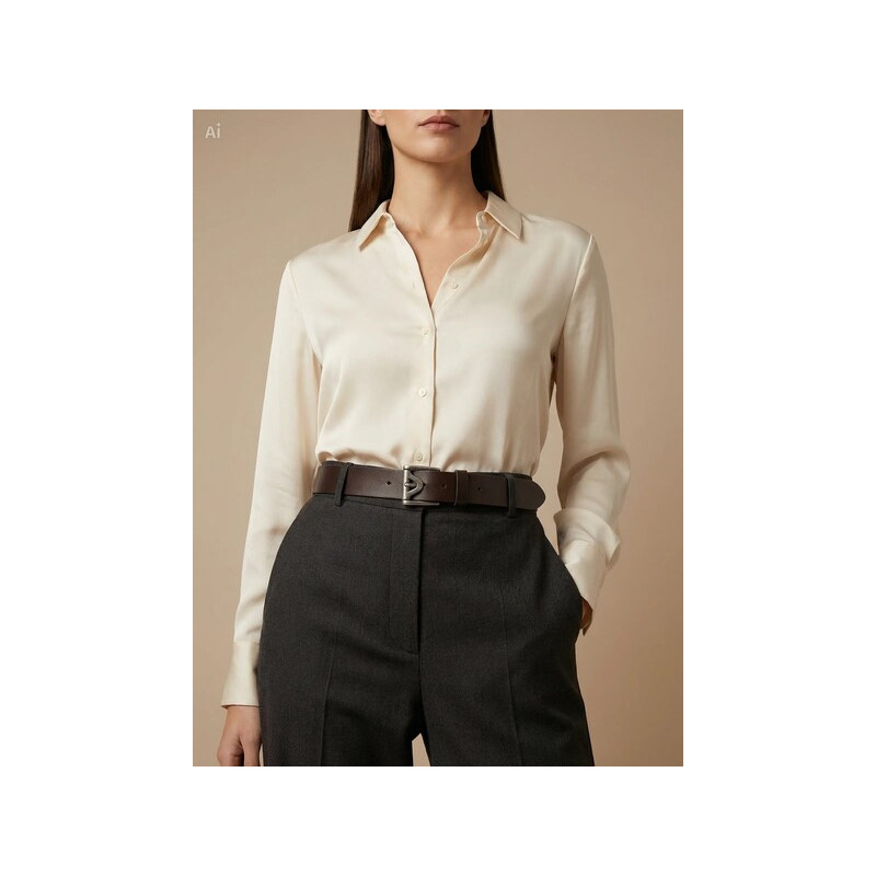 Cinturón lisviv, de vestir en cuero marrón café, con una hebilla muy original en color plata envejecida