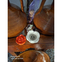 Joyero de cemento moderno para anillos y pendientes, artesanía lisviv en forma de flor, exclusividad