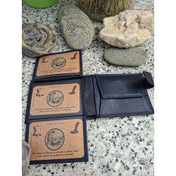 Interior de la cartera billetera para hombre en piel con múltiples ranuras para tarjetas de crédito, lisviv