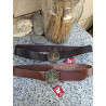 Cinturones casuales Lisviv de 4 cm en piel marrón y chocolate con hebilla circular del árbol de la vida.